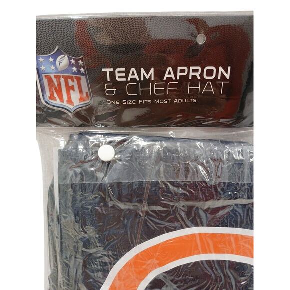 NFL Chef Apron 2pc Set Chicago Bears Football Cook Hat BBQ Dad FatherGift Party - Picture 5 of 8